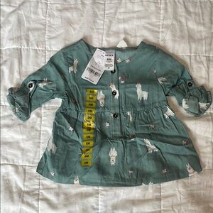 Carter's Green Llama Print baby shirt